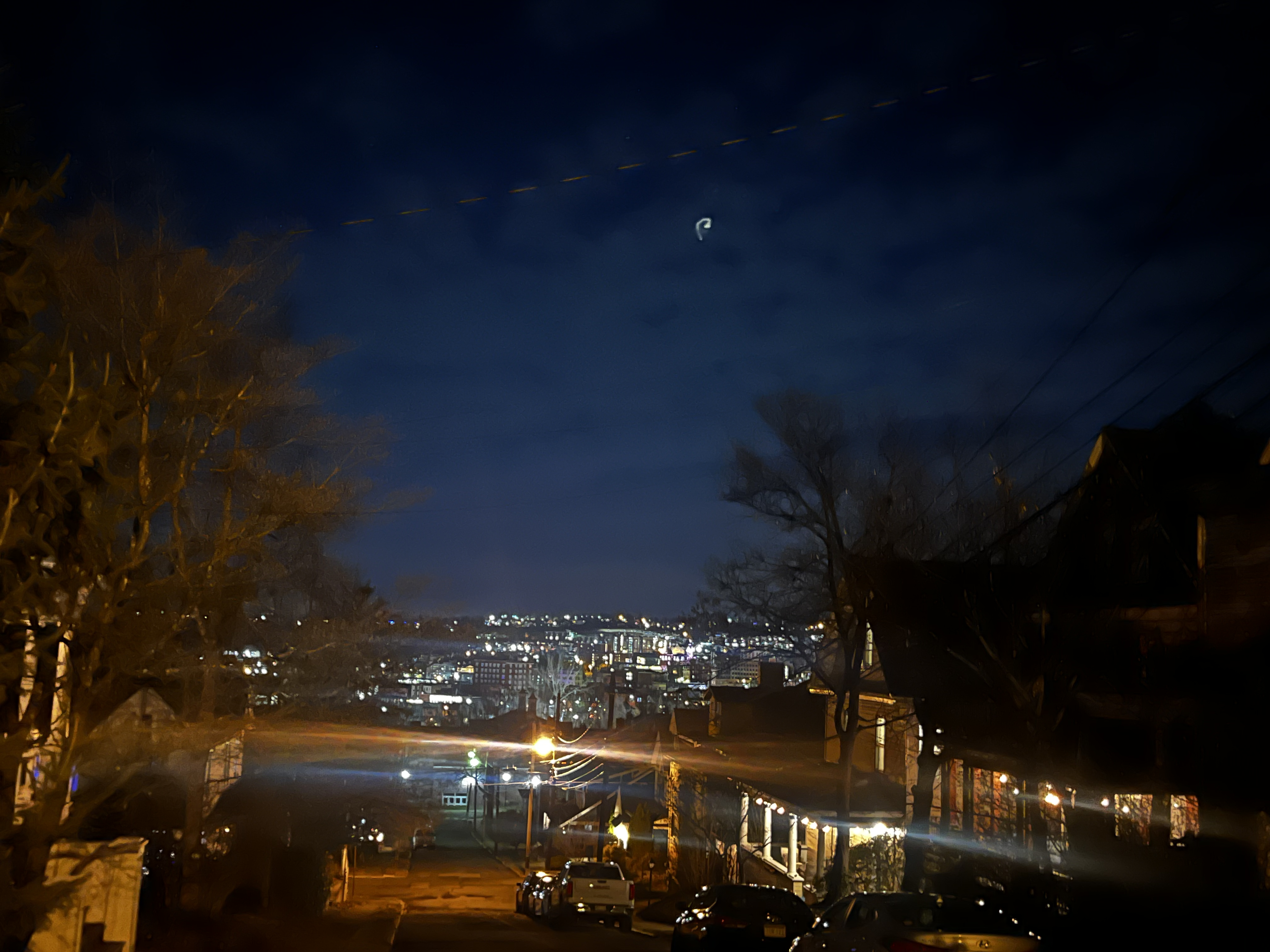 A night sky over Morgantown